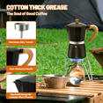 thumbnail image 5 of 6 Cup Aluminum Espresso Stovetop Moka Pot Express Coffee Maker Percolator Italian Classic Mocha Coffee Machine for Italian and Cuban Cafe Brewing for Home & Camping 300ml 10oz, 5 of 8