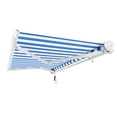 thumbnail image 6 of Awntech 8 Ft Key West Left Motorized Heavy Duty Patio Retractable Awning with Cassette (96in x 9.38in x 78in), Bright Blue/White Stripe, 6 of 8