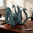 thumbnail image 2 of Resin Octopus Statue Octopodes Home Desktop Ornaments Funny Garden Resin Ocean Animal Figurine,Bronze-colored Octopus, 2 of 4