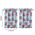 thumbnail image 4 of 2 Pack Strawberry Fruit Kitchen Curtains - Cute Kawaii Watercolor Cartoon Painted Tier Curtains for Small Windows, 27.5x36 Inch, Semi-Sheer Farmhouse Caf Curtains with Rod Pocket, 4 of 4
