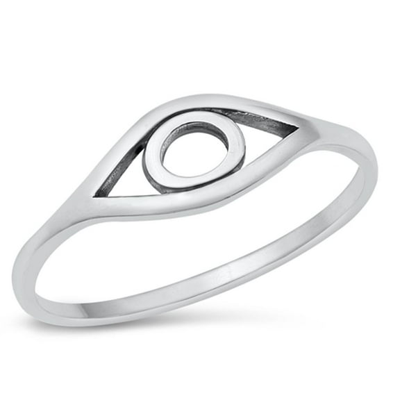 Evil Eye Ring .925 Sterling Silver Band Jewelry Female Male Unisex Size 6