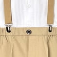 thumbnail image 4 of Kids Boys Summer British Style Short Sleeved Shirt Suspenders Shorts Bow Tie 4PC Children Performance Suit Baby Winter Bodysuit Boy Two Piece Outfit, 4 of 4