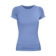 thumbnail image 6 of Breezora Essential Stretch Cotton Tee Women's Classic Crew Neck Short Sleeve Casual Top XL Size Light Blue, 6 of 6