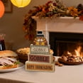 thumbnail image 5 of Thanksgiving Wooden Stack with Turkey Topper and Festive Motifs Farmhouse Dining Table Holiday Centerpiece for Seasonal Celebration, 5 of 5