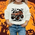 thumbnail image 2 of Little Girl Crewneck Pullover Sweatshirts Cute Halloween Print Long Sleeve Pullover Tops Size 7-8T ,White, 2 of 4