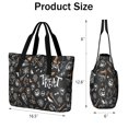 thumbnail image 3 of Tote Bag for Women - Halloween Trick or Treat Spooky Icons Shoulder Bag - Large Utility Work Duffle Bag with Zipper Handbag for Travel, Work, Sprots, 3 of 5