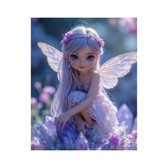 Paint by Numbers Kit for Adults, Fantasy Fairy On Crystals Paint by Numbers, Easy Paint by Numbers Kit for Adults Beginner, DIY Adult Paint by Number Kits on Canvas, Home Decor