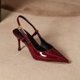 thumbnail image 5 of Ynynloco Women's Slingback High Heels Pointed Toe Stilettos Metal Buckle, Dress Party, Wedding, Pump Shoes, 5 of 7