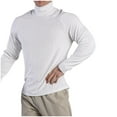 thumbnail image 3 of Iugvhana Mens Sun Protection Turtleneck T-shirt Lightweight Quick Drying Training Breathable Tops Long Sleeve Shirts White M, 3 of 4