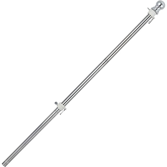 5FT Stainless Steel Tangle Free Flag Pole, for 3x5 American Flag, House Porch Residential Commercial Use, Silver (Bracket Not Included)