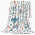 thumbnail image 2 of Cute Ocean Christmas Animals Santa Hats Gifts Sea, Festive Holiday Scene, Warm Flannel Blanket for Beach House and Living Room, Art Lovers Christmas Gift, Festive Home Decor, 2 of 9