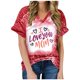 thumbnail image 2 of Fiudx Ofertas Del Día Top de Manga Corta con Estampado Degradado para Mujer, Top Sexy de Verano con Cuello En V y Estampado Regular para El Día Del Mes, 2 of 6