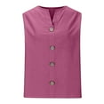 thumbnail image 4 of UVEASISHA Summer Tank Tops for Women Sleeveless V Neck Button Down Tshirt Lightweight Comfy Going Out Tops Purple M, 4 of 5