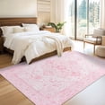thumbnail image 6 of ASPILLOW Washable Area Rug 4x6 Pink Soft Bohemian Foldable Low Pile Carpet for Dining Family Room Foyer Apartment, 6 of 7