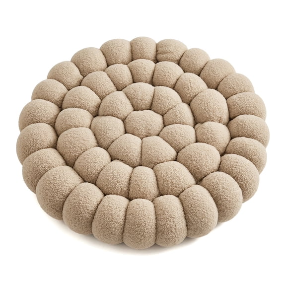 16" Round Meditation Floor Cushion, Thick Solid Floor Pillow for Adults Yoga Living Room, Khaki