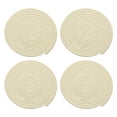 thumbnail image 1 of 4 Pcs Manteles Individuales Redondos Trenzados, 7.9" Manteles Tejidos para Mesa de Cocina para Decoración de Granja (Beige), 1 of 7
