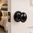thumbnail image 6 of Oil Rubbed Bronze Egg Privacy Door Knob with Turn-Button Lock for Bed and Bath, Adjustable Latch, 6 of 14