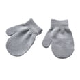 thumbnail image 1 of 1 Pair Toddler Mittens Simple Solid Color Hand Warmers Winter Keeping-warm Cover Clothes Accessory Kids Mitten for Outdoor Light grey, 1 of 6