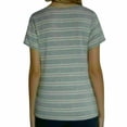 thumbnail image 2 of NEW!!! Matty M Ladies' V-Neck S/S Knot Tie Stripe Shirt (HT Grey Stripe & Large), 2 of 2