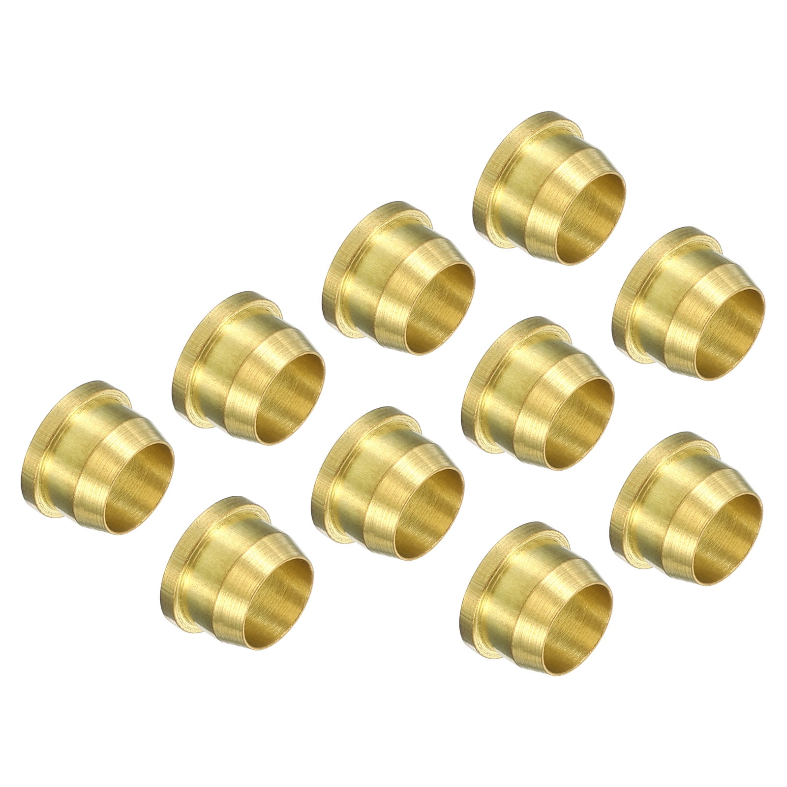 Uxcell 6mm Tube OD Brass Compression Sleeves Ferrules 10 Pack Brass