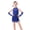1-Blue, variant on Girls Latin Short Bodysuit Dress Sleeveless Tassels Dancewear Samba Rumba Jazz Cha Cha Dance Dress 3-14Y Girls Skater Dress