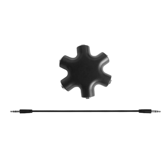 Workhe Audio Splitter 3.5mm Audio Adapter 1 to 5 Splitter Phone Laptop Computer 3.5mm Converter, Black