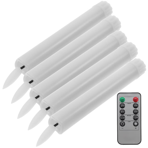 WHAMVOX LED Candles White Flameless for General Users 1 Set 6 Pieces 0.8x0.8x6.5in