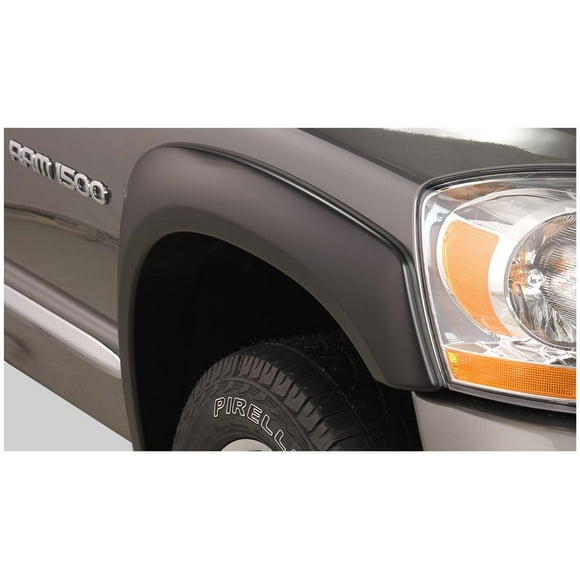 Bushwacker Fender Flare 50903-02 OE Style; 1-3/4 Inch Tire Coverage; Matte Black; Dura-Flex 2000 ABS Smooth Plastic; Front 3-1/4 Inch/Rear 3-1/2 Inch Flare Height; Set Of 4