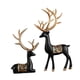 thumbnail image 3 of 2 esculturas de ciervos, adornos de mesa, centro de mesa, estatuas de animales, figuritas decorativas para estante de dormitorio, regalo de cumpleaños Negro, 3 of 8