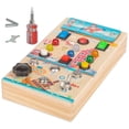 thumbnail image 1 of Tablero de actividades Montessori con LED, tablero de actividades para niños, tablero sensorial, panel de control de madera para viajes, 1 of 9