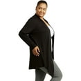 thumbnail image 3 of Cardigan - Womens Classic Chic Rayon Fabric Cardigan Sweater for Layering All Season Open Drape Cute Comfortable, Plus, Black, Size: X-Large, Sofra, 3 of 4