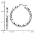 thumbnail image 2 of 14K White Gold Earring Hoop Women'S Textured 30 mm 18.75, 2 of 2
