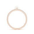 thumbnail image 2 of ANGARA Freshwater Cultured Pearl Dual Shank Ring with Diamonds in 14K Rose Gold for Women | June Birthstone, Birthday, Anniversary, Jewelry Gift for Women | Pearl Ring, 2 of 10