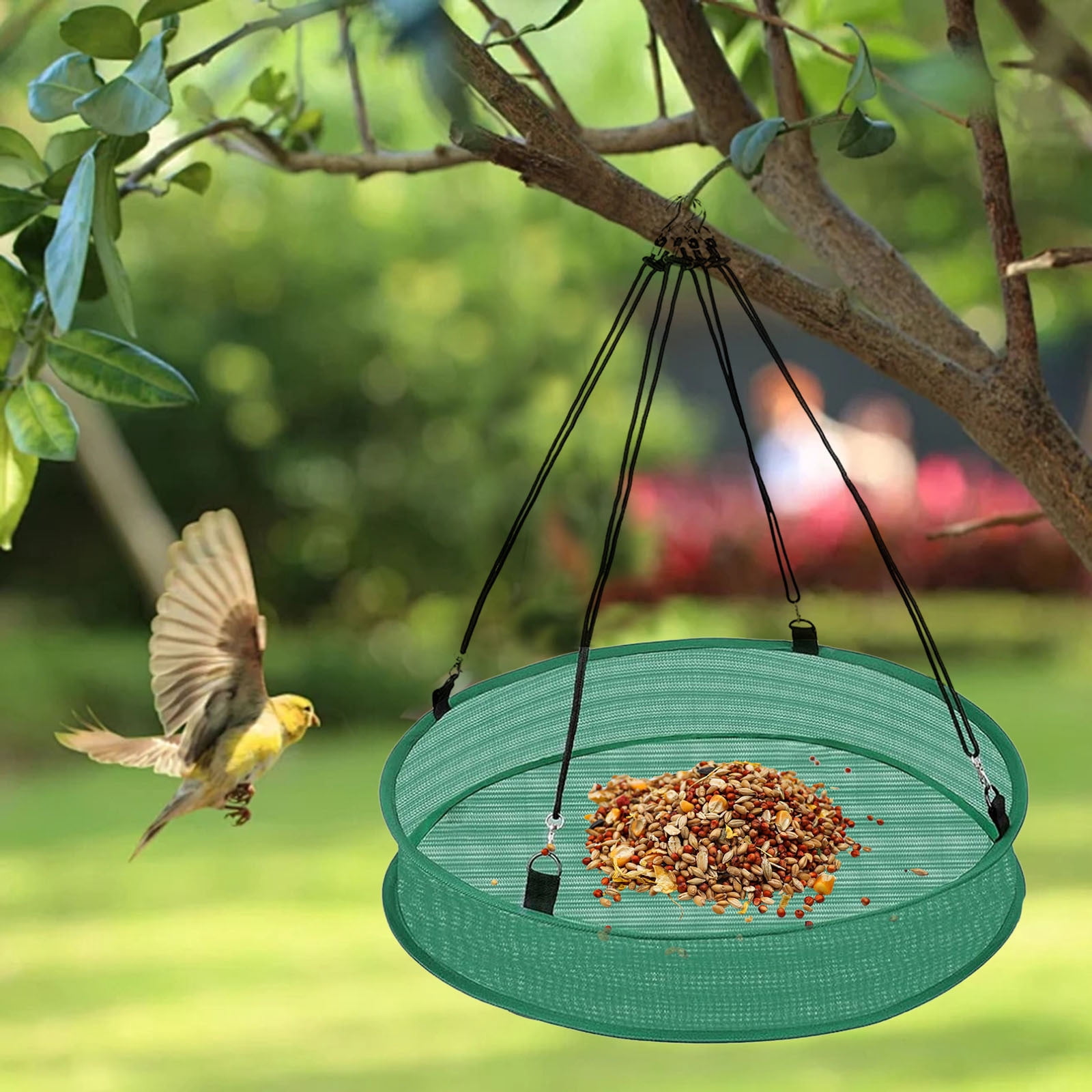 Bird Catcher Tray For Hanging Bird Feeder Platform Large Birds Feeder Trays With Adjustable Hanging For Outdoor Garden Window for Viewing High Capacity Feeder Gear Squirrel Baffle for Pole Aviary