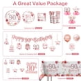 thumbnail image 3 of Rose Gold 90th Birthday Decorations for Women, Disposable Plates and Party Supplies Set, Serves 25 Guests, 3 of 7