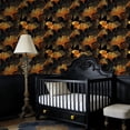 thumbnail image 4 of Peel and Stick Wallpaper Elegant Black Gold Ginkgo Leaf Design Wall Mural 17.7in x 9.8ft Self Adhesive Removable Wall Paper Renter Friendly Wallpaper for Nursery Bedroom Cabinets, 4 of 8