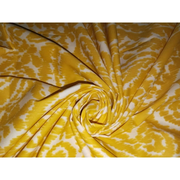 100% Cotton Poplin Print YELLOW AND WHITE 58" wide[16060]