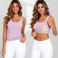 thumbnail image 2 of WEIWEN Womens Tank Tops with Built in Bras Camisole Tops for Women for Under Clothes Summer Running Workout Athletic Cami Shirts Women's Clothing Purple, XL, 2 of 4