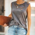 thumbnail image 6 of Mittory Womens Summer Tank Tops Ripped Cut Out Tees Casual Sleeveless T Shirts, 6 of 7