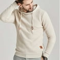 thumbnail image 4 of Fesfesfes Hooded Tops for Men Hooded Sweatshirt Long Sleeve Solid Knitted Hoodie Pullover Sweater Sale Items, 4 of 6