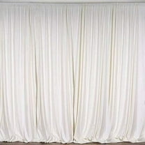 2 pcs 10 feet x 10 feet Polyester Backdrop Drapes Curtains Panels with Rod Pockets - Wedding Ceremony Party Home Window Decorations - IVORY