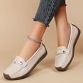 thumbnail image 2 of Womens Penny Loafers Comfortable Leather Soft Non Skid Work Flats Slip on Boat Shoes for Walking Driving, 2 of 6