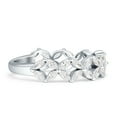 thumbnail image 5 of Floral Half Eternity Marquise Band Cubic Zirconia White Tone Ring 925 Sterling Silver, Size 10, 5 of 7