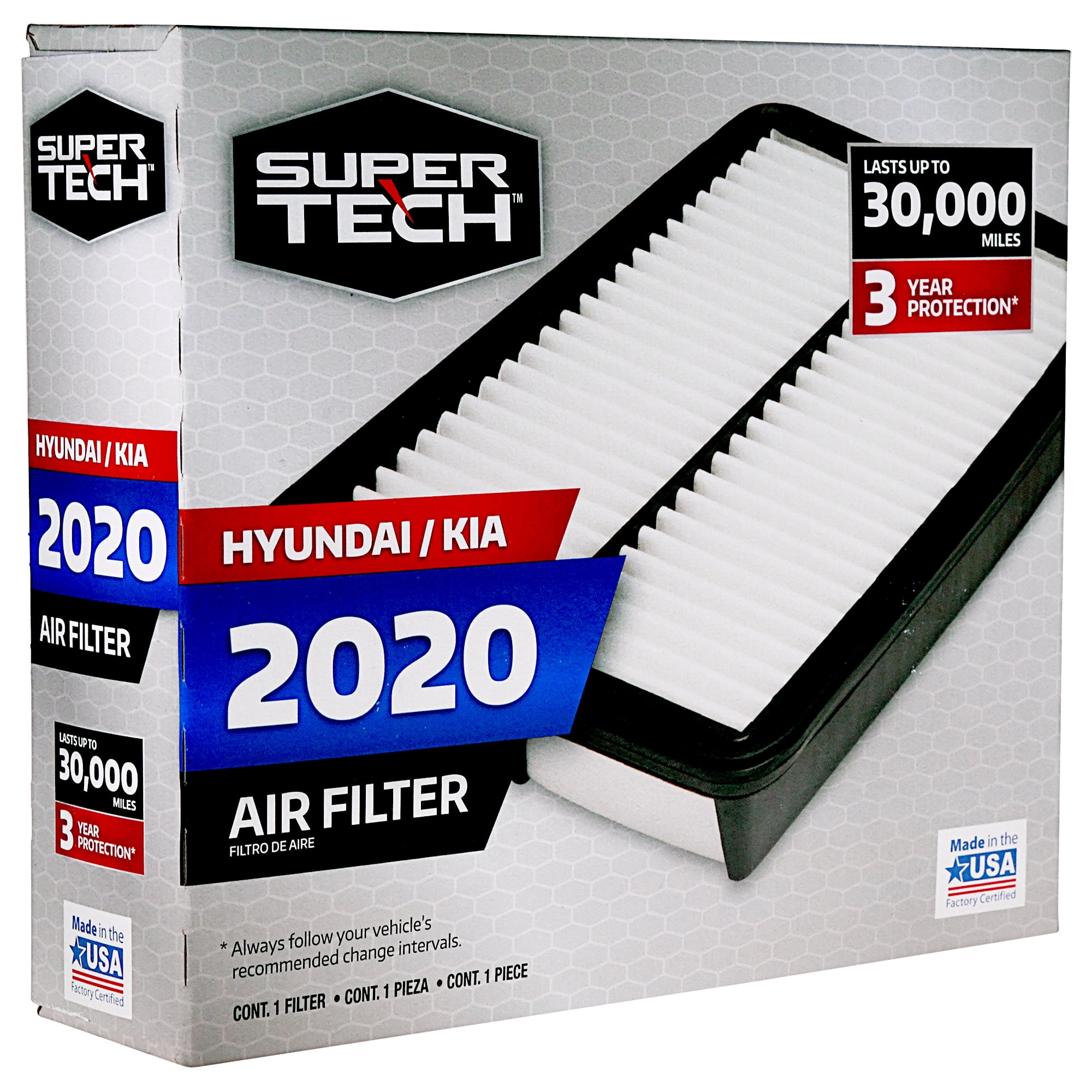 Super Tech 2020 Engine Air Filter, Replacement Filter for Hyundai and Kia