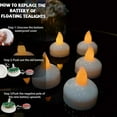 thumbnail image 5 of HIDAWN 12 Pack Waterproof Flameless Floating Tealights, Water Activated LED Fake Tealights Candle, Battery Operated Floating Tea Lights Candles-Warm Yellow, 5 of 9