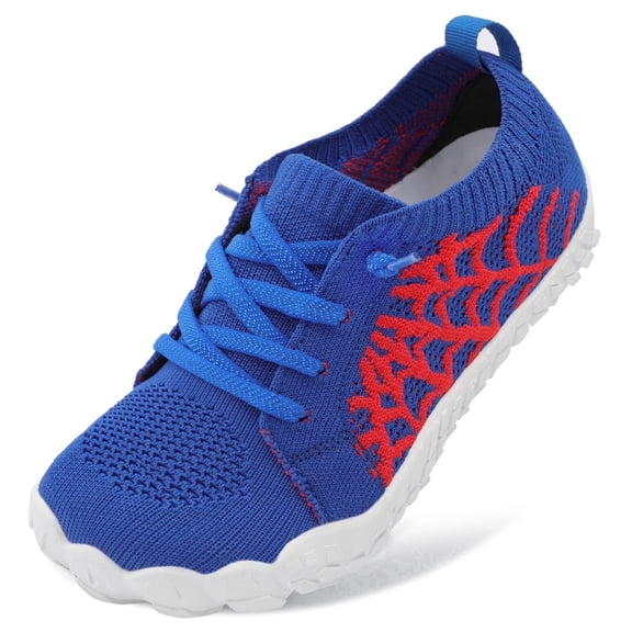 Barerun Kids Shoes Boys Girls Non-Slip Walking Shoes, Wide, Round Toe, Breathable,Blue,12 Little Kid