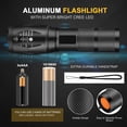 thumbnail image 2 of Flashlights, LED Flashlight - High Lumen, 5 Modes, Zoomable, Water Resistant, Handheld Light - Best Camping/Outdoor/Hiking/Flashlights/Gift-Giving/Emergency(Batteries Included), 2 of 7