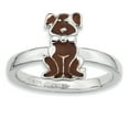 thumbnail image 1 of Bague pour Chien en Argent Sterling Stackable Expressions Marron Émaillée Taille 9, 1 of 3