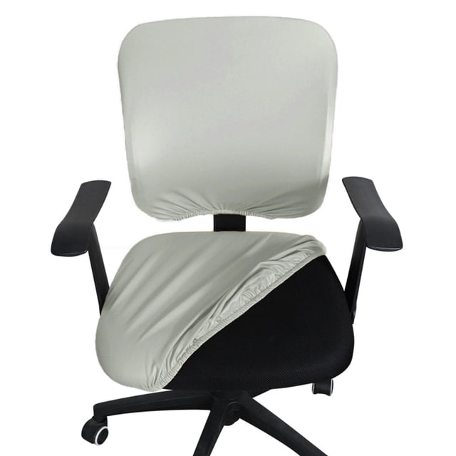 Funda para silla de oficina perfecl lavable extraíble estirable universal giratorio cuero PU a prueba de aceite gris