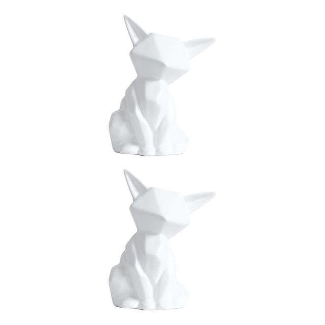 Naiovety Estatua de Foxe de porcelana geométrica de cerámica, adecuada para cualquier ocasión, opción de regalo, hecha exquisita Type1 NO1